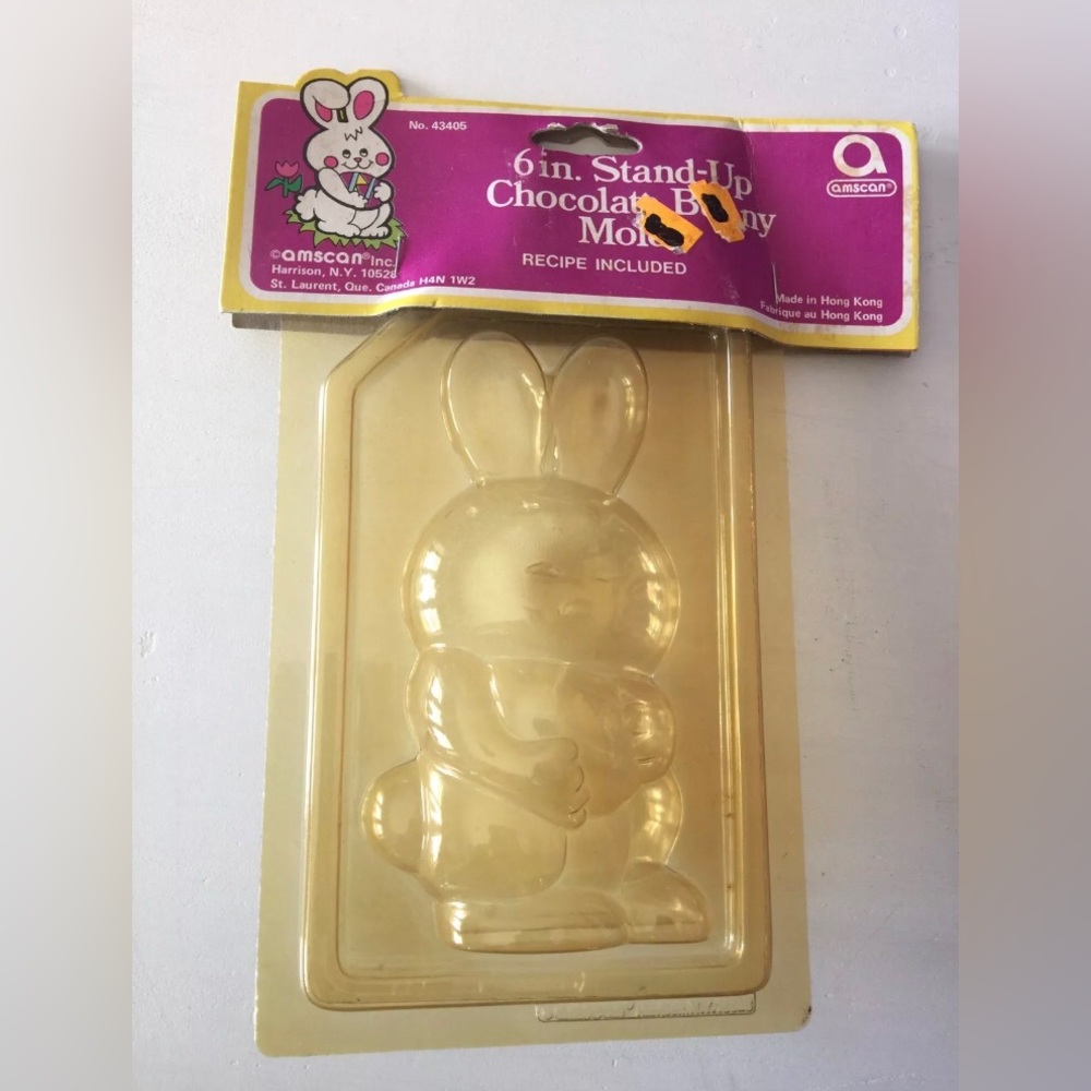 New Vintage 80s 6” Standing Easter Bunny Candy Chocolate Mold Amscan Brand